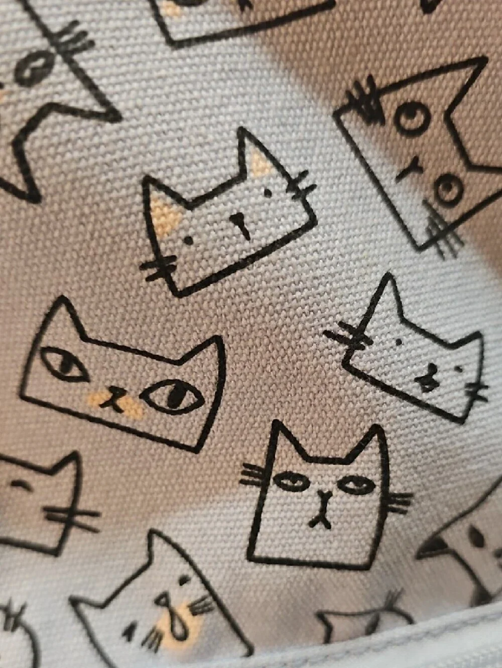 Cat Print Mini Backpack - Lavender & Black Like New